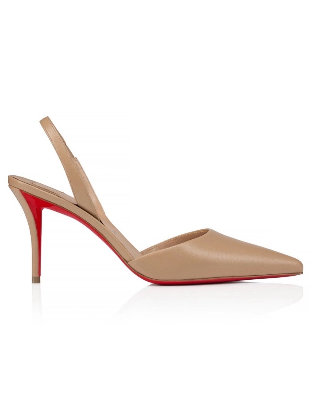 CHRISTIAN LOUBOUTIN APOSTROPHA BLUSH LEATHER SLING PUMPS MISS Z HEEL SZ 41 NEW